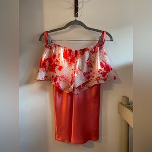 NWT Oscar de la Renta Sleepwear Coral Floral Pajama Set XS